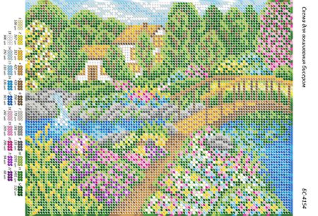 Схема для вишивки Міст через річку Схема для вишивки Міст через річку