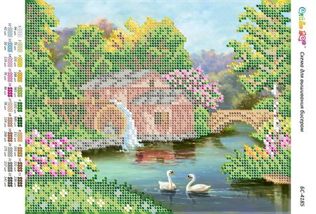 Схема для вишивки Водяний млин  Схема для вишивки Водяний млин