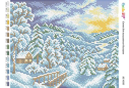 Схема для вишивки  Пейзаж зима Схема для вишивки  Пейзаж зима