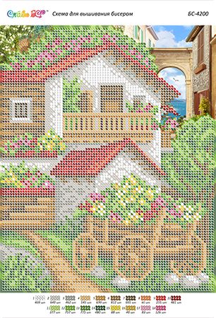 Схема для вишивки Квітковий  двір Схема для вишивки Квітковий  двір