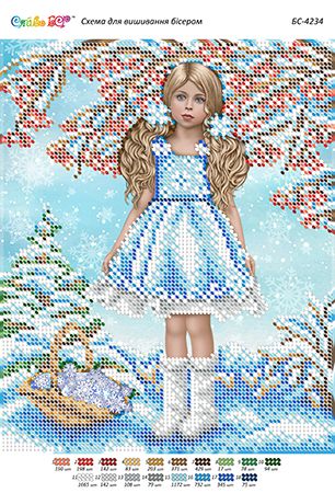 Схема для вишивки  Дівчинка зима Схема для вишивки  Дівчинка зима