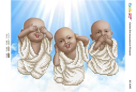 Схема для вишивки Не бачу, не чую, не говорю (част. виш.) Схема для вишивки Не бачу, не чую, не говорю (част. виш.)