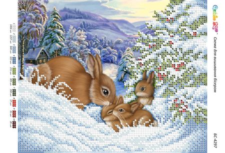 Схема для вишивки Сім'я кроликів (част. виш.)