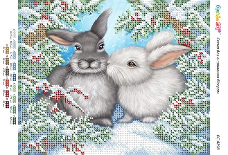 Схема для вишивки Пара кроликів (част. виш.)