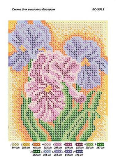 Схема для вишивки Іриси Схема для вишивки Іриси