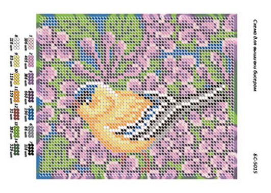 Схема для вишивки Птаха Схема для вишивки Птаха