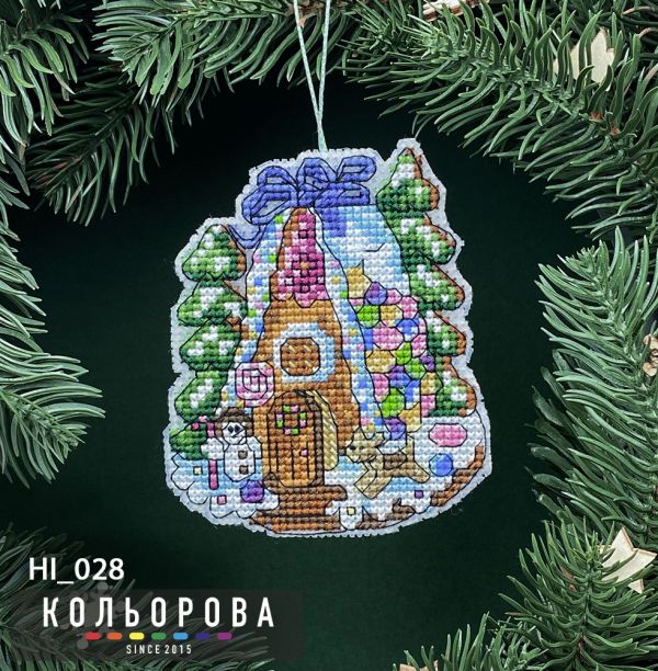 Новорічна іграшка на пластиковій основі №28 Солодке свято