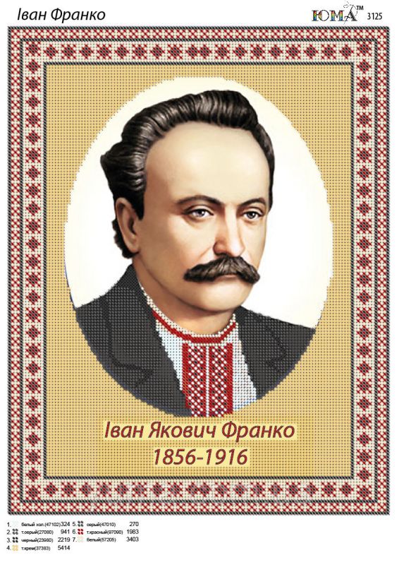 Схема для вишивки Іван Франко Схема для вишивки Іван Франко