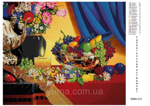 Схема для вишивки часткова  Натюрморт Схема для вишивки часткова  Натюрморт