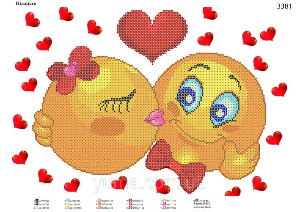 Схема для вишивки  Ніжність кохання Схема для вишивки  Ніжність кохання