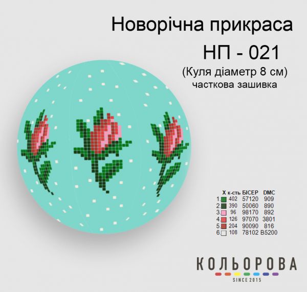 Новорічна прикраса для вишивки (заготовка не пошита) №21