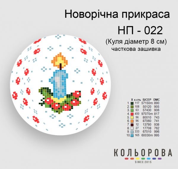 Новорічна прикраса для вишивки (заготовка не пошита) №22