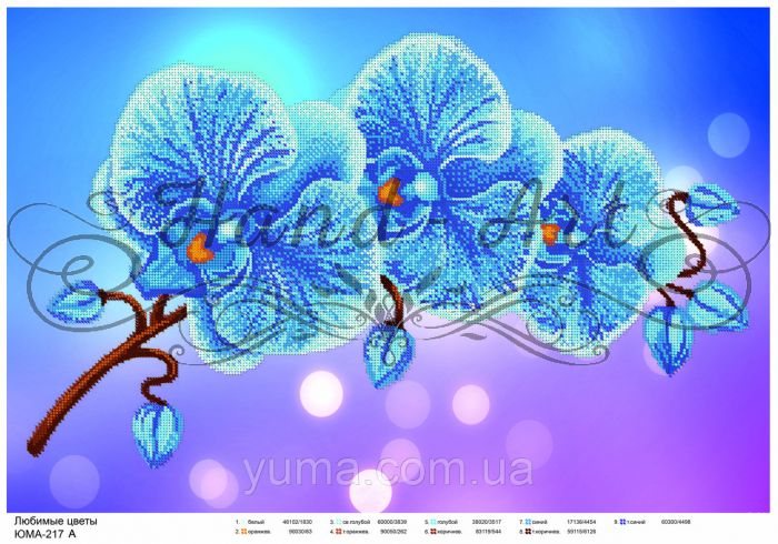 Схема для вишивки  Орхідея синя