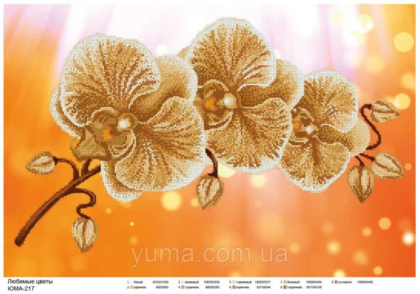 Схема для вишивки  Орхідея золота Схема для вишивки  Орхідея золота