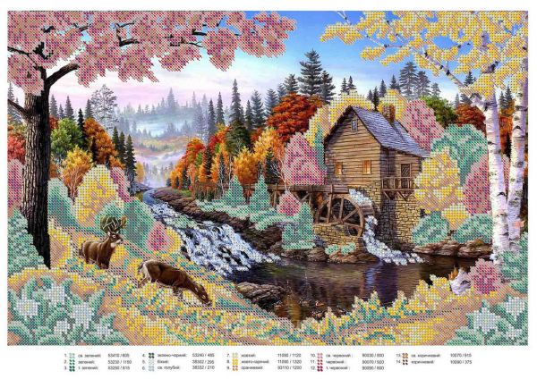 Схема для вишивки  Осінь Схема для вишивки  Осінь
