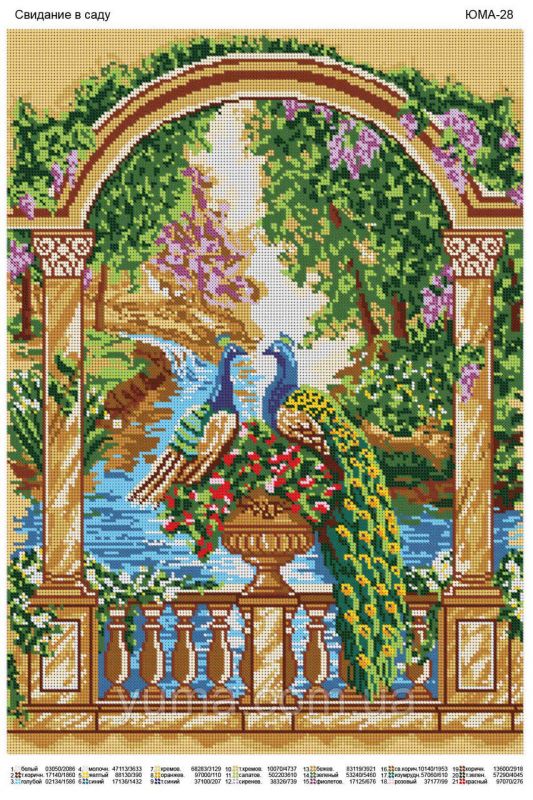 Схема для вишивки Павичі Схема для вишивки Павичі