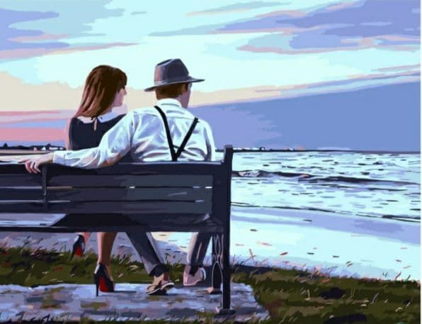 Картина за номерами Закохані на лавці