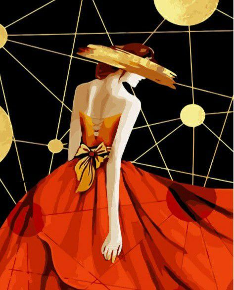 Картина за номерами Дама у червоному