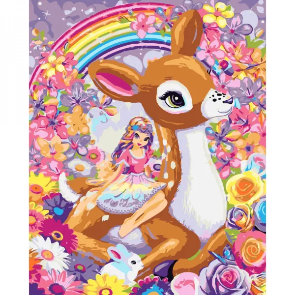 Набір для розпису по номерах Казкова фея разом з оленем