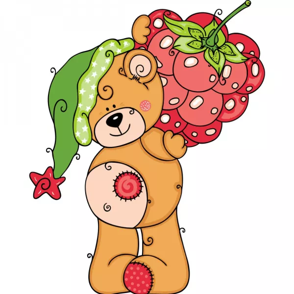 Набір для розпису по номерах Ведмедик з малинкою