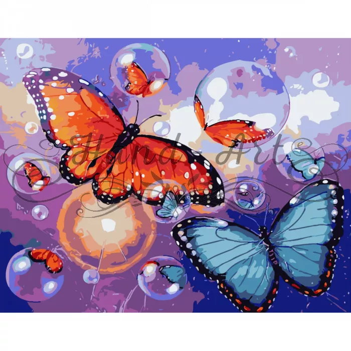 Набір для розпису по номерах Метелики та бульбашки