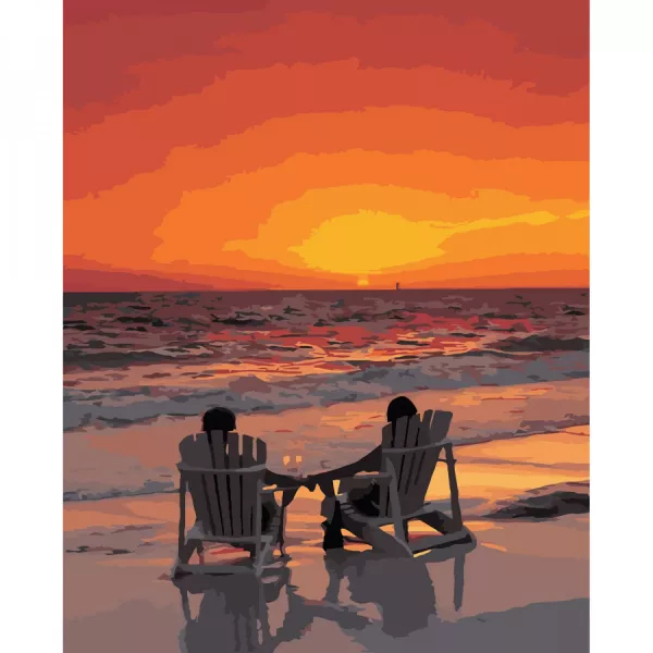 Картина за номерами Побачення на заході біля моря