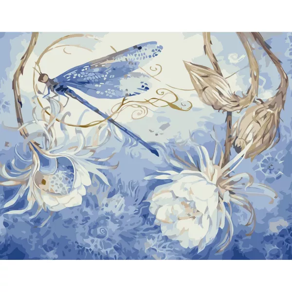 Картина за номерами  Стрикоза на квітах