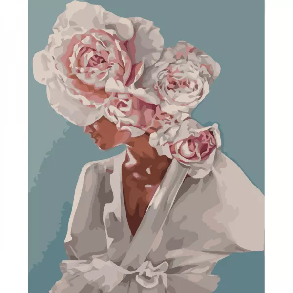 Картина за номерами  Волосся із квітів