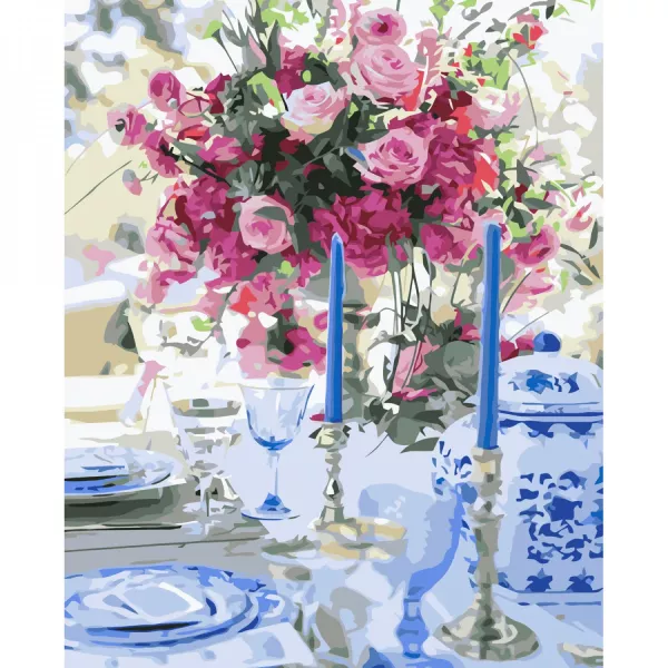 Картина за номерами  Трапеза зі свічками