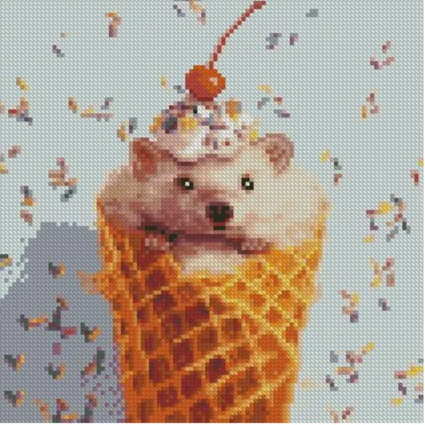 Алмазна мозаїка Їжачок в ріжку