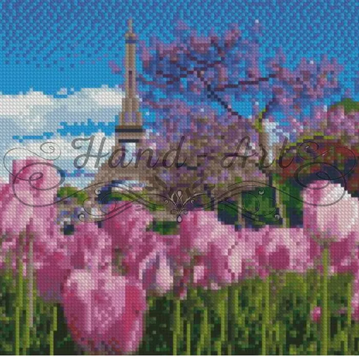 Алмазна мозаїка Весняні тюльпани в Парижі