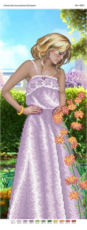 Панно для вишивки Дівчина в бузковому