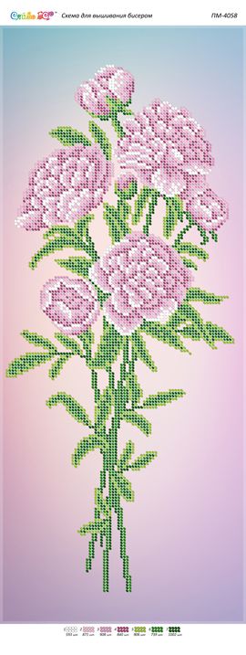 Панно для вишивки Букет півоній