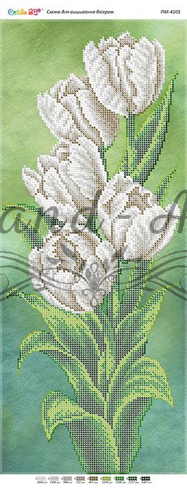 Панно для вишивки Білі  тюльпани