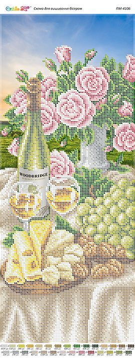 Панно для вишивки Біле  вино (част. виш.)