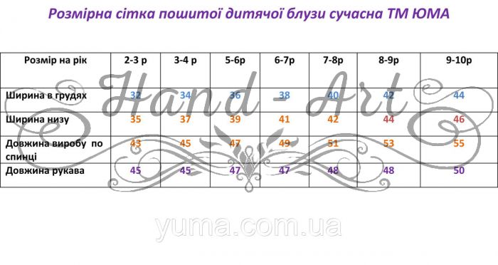 Пошита блуза під вишивку дитяча сучасна №4