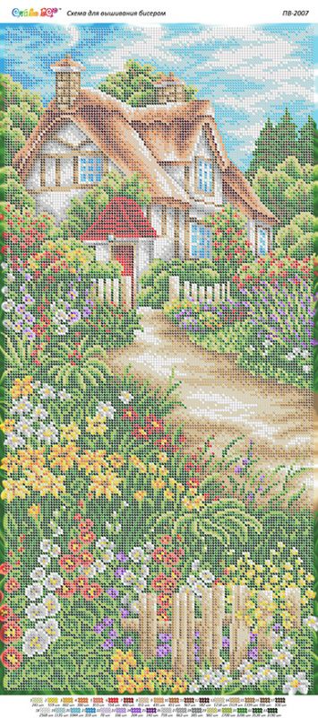 Панно для вишивки  Будиночок під лісом