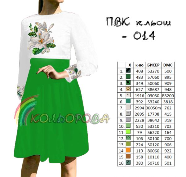 Плаття жіноче відрізне комбіноване  кльош №14  (заготовка не пошита)