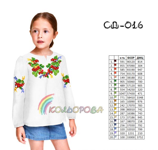 Сорочка дитяча для дівчинки №16 (заготовка не пошита)