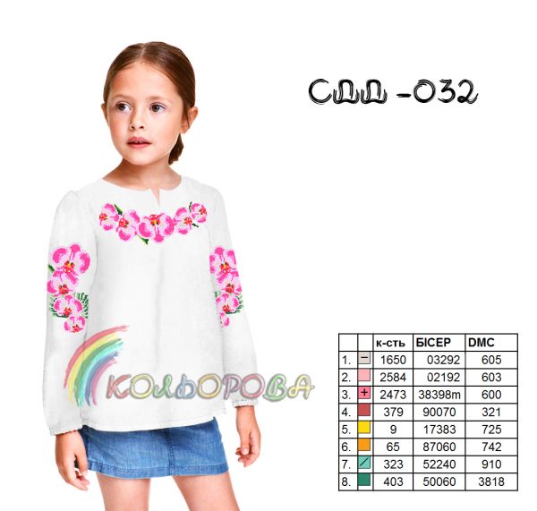 Сорочка дитяча для дівчинки №32 (заготовка не пошита)