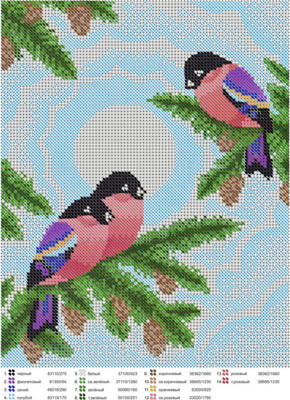 Схема для вишивки Снігурі Схема для вишивки Снігурі