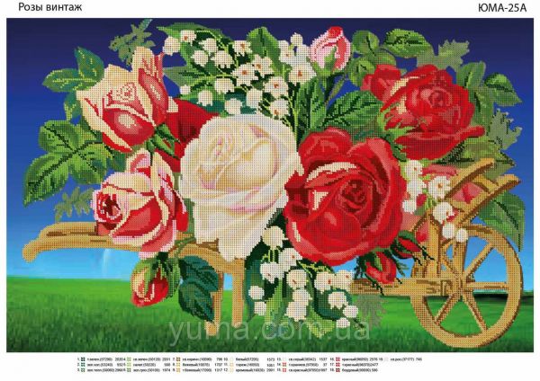 Схема для вишивки Троянди Вінтаж Схема для вишивки Троянди Вінтаж