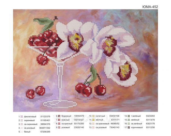 Схема для вишивки Вишня в бокалі Схема для вишивки Вишня в бокалі