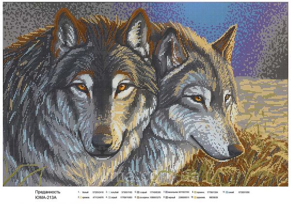 Схема для вишивки   повна Вовки Схема для вишивки   повна Вовки