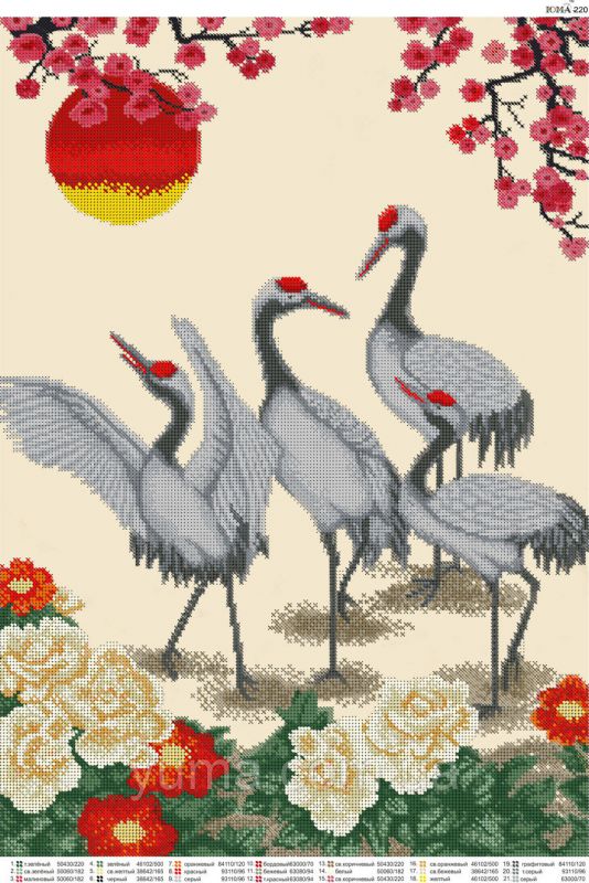 Схема для вишивки   Журавлі Схема для вишивки   Журавлі
