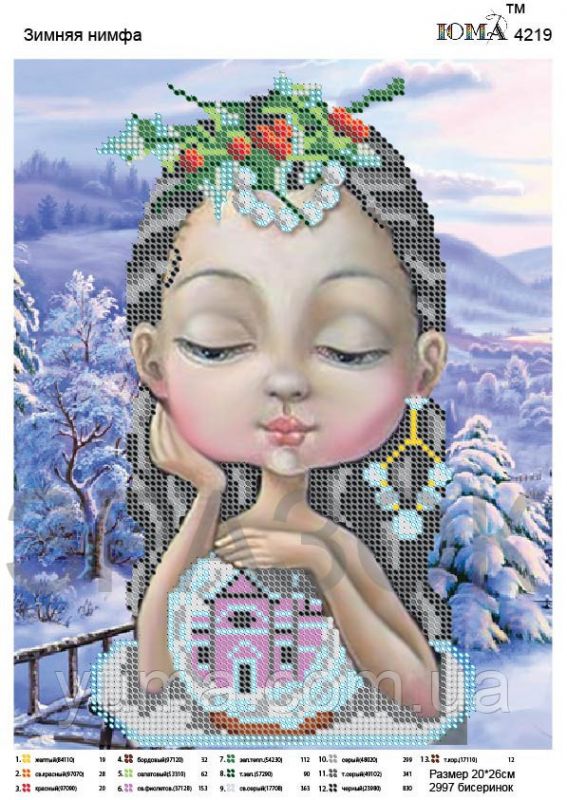 Схема для вишивки Зимова  німфа Схема для вишивки Зимова  німфа