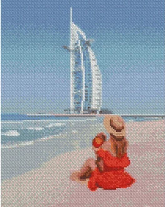 Алмазна мозаїка Дівчина в Дубаї