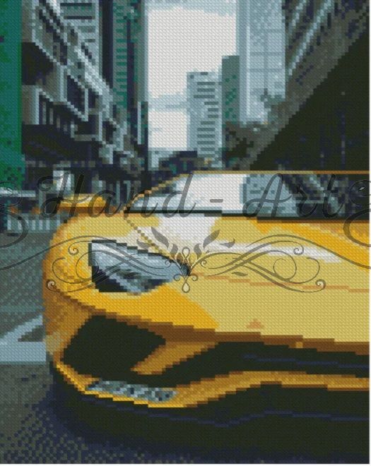 Алмазна мозаїка Жовтий Lamborghini